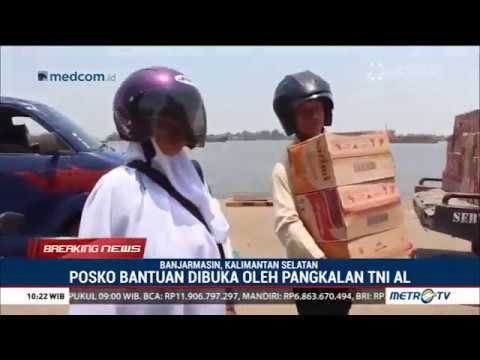 Ramai Warga Banjarmasin Datangi Pangkalan TNI AL Serahkan Bantuan Gempa Palu