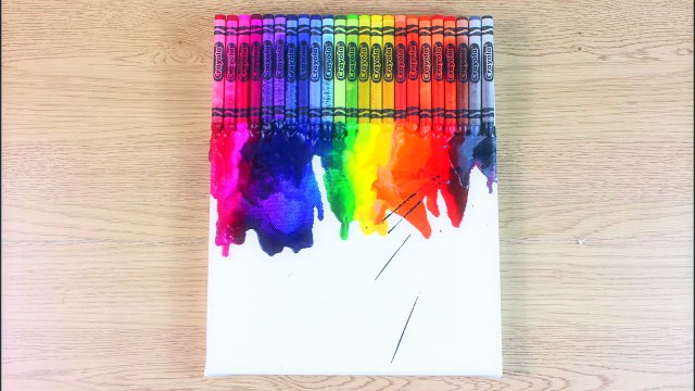 Comment Faire Fondu crayons de bricolage sur la toile | DIY French Arts & Crafts