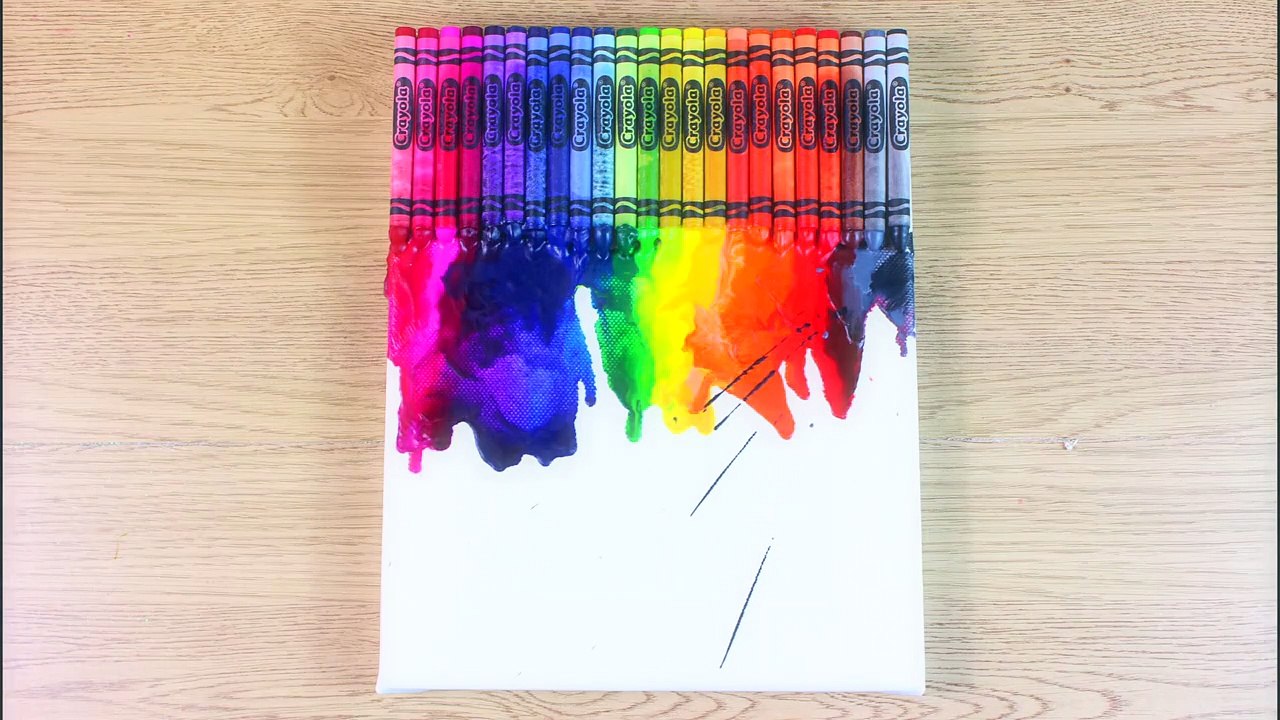 Comment Faire Fondu crayons de bricolage sur la toile | DIY French Arts & Crafts