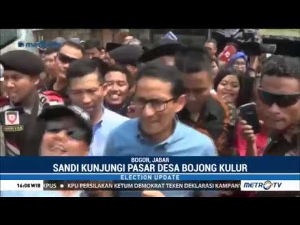 Suasana Sandiaga Kunjungi Pasar Desa Bojongkulur Bogor