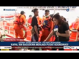 Suasana KM Basudewa sebagai Pusat Koordinasi Operasi Pencarian Lion Air JT610