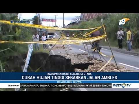 Jalan Nasional Penghubung Empat Kabupaten di Sumut Ambles
