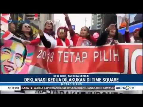 WNI Gelar Deklarasi Dukung Jokowi-Ma'ruf di Time Square