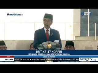 Pidato Jokowi di HUT ke-47 Korpri di Istora Senayan