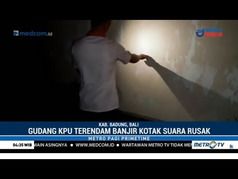 Ribuan Kotak Suara Kardus di Bali Rusak Terendam Banjir