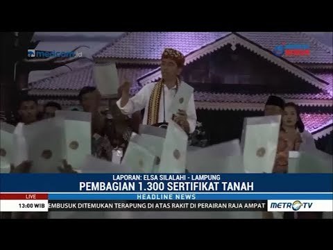 Jokowi Bagikan 1.300 Sertifikat Tanah untuk Warga Lampung