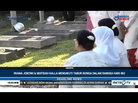 Suasana Ibu Negara Tabur Bunga di TMP Kalibata di Hari Ibu