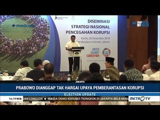 Prabowo Dinilai Tak Hargai RI Memberantas Korupsi