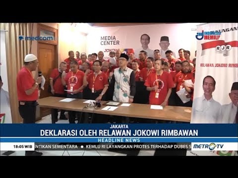 Relawan Jokowi Rimbawan Deklarasi Dukung Jokowi-Ma'ruf