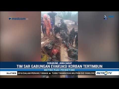 Situasi Evakuasi Korban Longsor Sukabumi