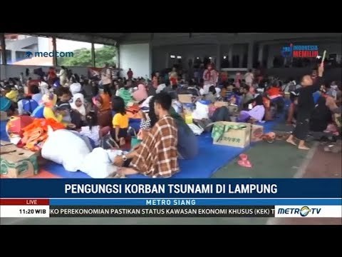 Jumlah Pengungsi Tsunami di Lapangan Tenis Indoor Kalianda Meningkat