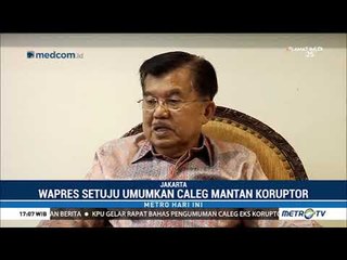 JK Setuju KPU Umumkan Caleg Mantan Koruptor