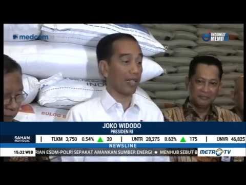 Jokowi Cek Stok Beras di Gudang Bulog