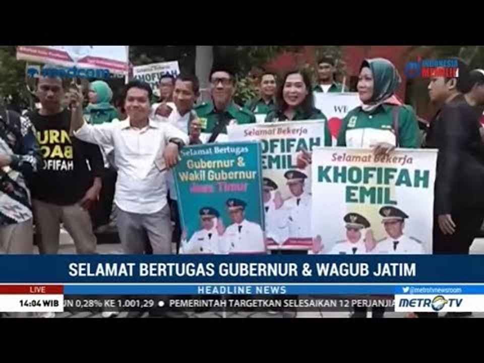 Persiapan Penyambutan Khofifah-Emil Dardak di Surabaya