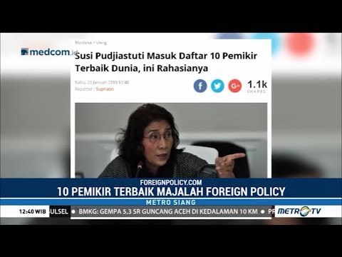 Susi Pudjiastuti Masuk Daftar 10 Besar Pemikir Terbaik Dunia