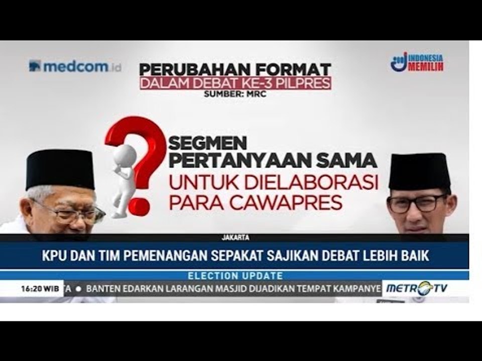Format Baru Debat Pilpres 2019 Edisi Ma'ruf Amin vs Sandi Uno