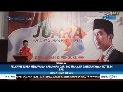Pelaku Usaha Pariwisata Bali Dukung Jokowi-Ma'ruf
