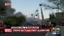 Crews battling first-alarm fire in Tempe