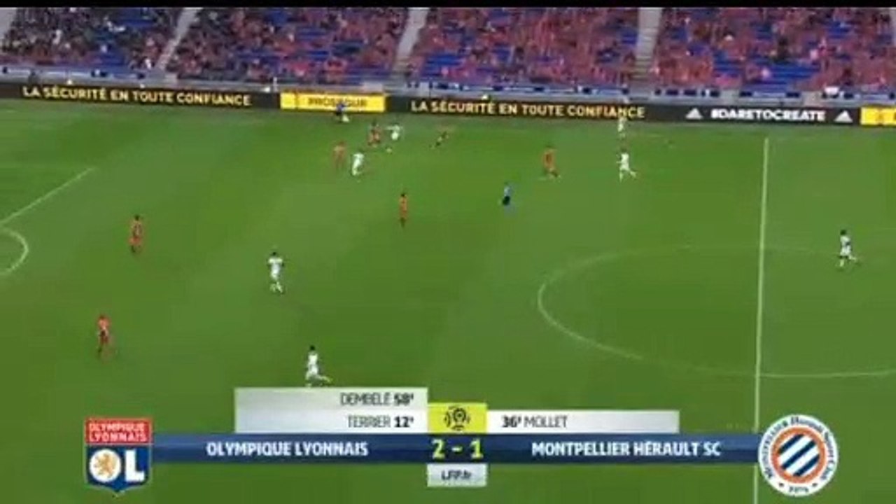 Houssem Aouar goal  Lyon vs Montpellier 3-1