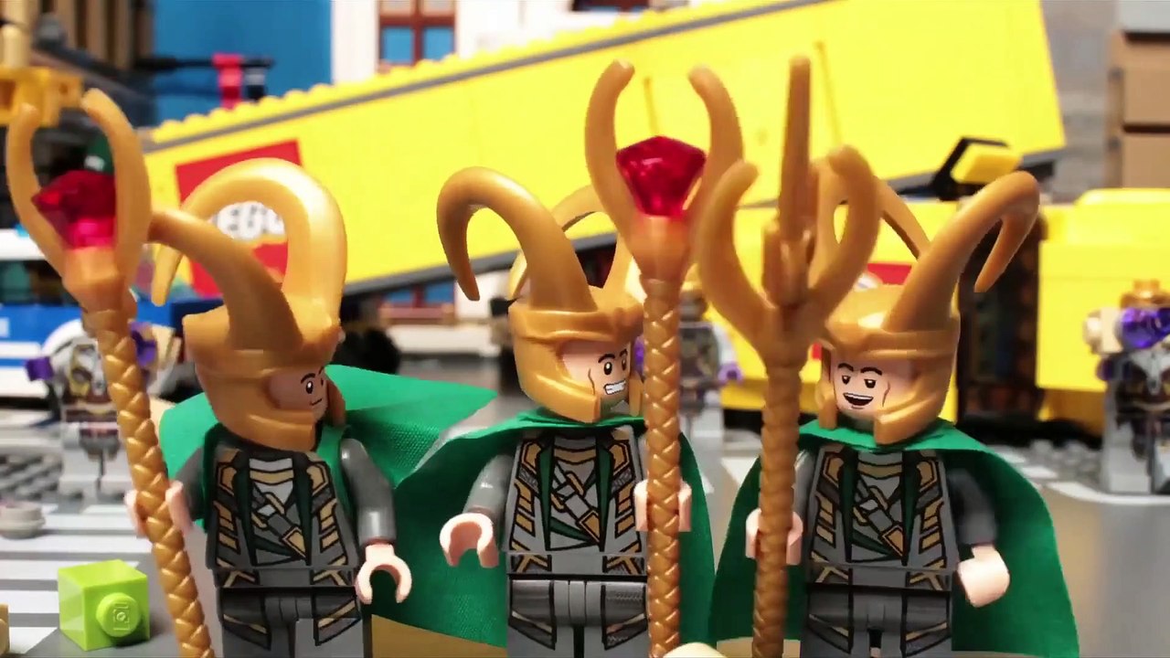LEGO Avengers STOP MOTION Avengers City Fight Loki | LEGO Hulk | By LEGO Worlds