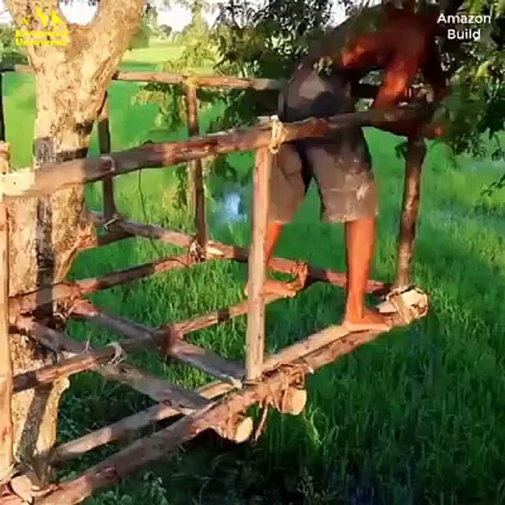 استاد جی کمال کی فنکاری_درخت کے اوپر سوئمنگ پول بنا دیا ( Source )