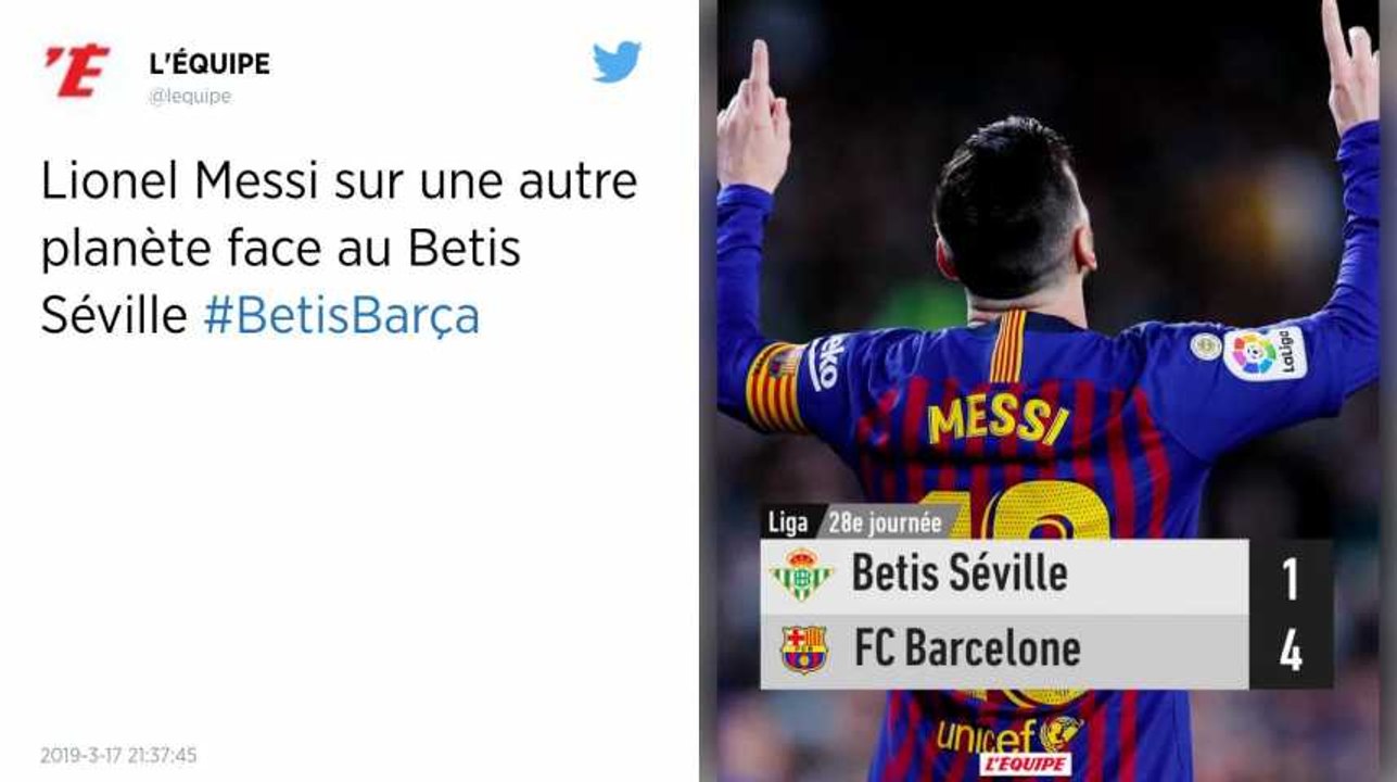 Liga. Grâce à un triplé de Messi, Barcelone se promène face au Betis Seville