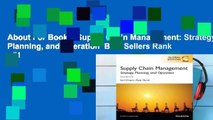 About For Books  Supply Chain Management: Strategy, Planning, and Operation  Best Sellers Rank : #1
