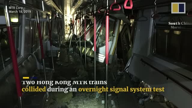 Delays on Hong Kong’s MTR after trains collide in overnight test, and separate incident of a person on tracks