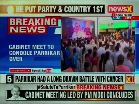 Cabinet Condoles Demice Of Goa CM Manohar Parrikar, PM Narendra Modi To Visit Goa