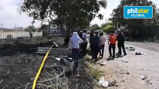 Authorities inspect explosion area in Batangas