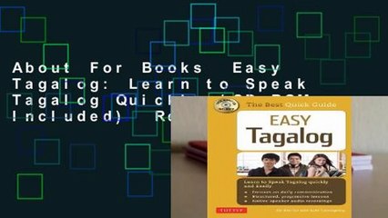 About For Books  Easy Tagalog: Learn to Speak Tagalog Quickly (CD-ROM Included)  Review