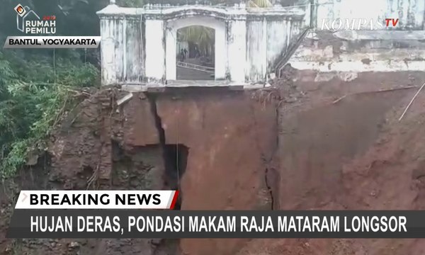 Hujan Deras, Pondasi Makam Raja Mataram Longsor