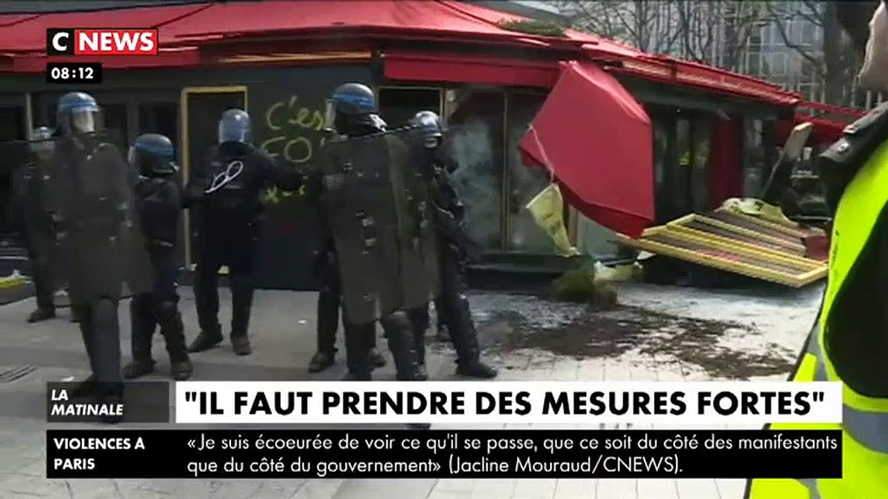 Jacline Mouraud répond à un Gilet jaune qui se réjouissait devant le Fouquets ravagé et c'est virulent ! Regardez
