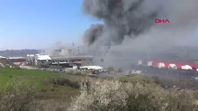 Hadımköy'de Fabrika Yangını
