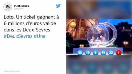 Loto. Un ticket gagnant à 6 millions d’euros validé dans les Deux-Sèvres.
