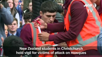 New Zealand students gather for Christchurch shooting vigil