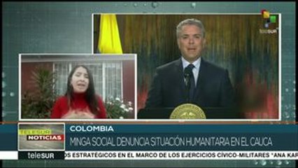 Exigen integrantes de minga social colombiana que acuda el pdte.