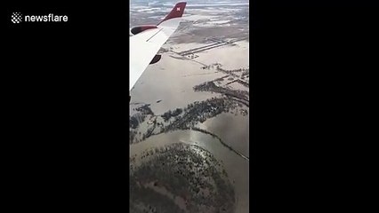 Aerial footage captures scale of Nebraska flooding