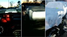 Polícia ia multar carro... mas veio a descobrir que era apenas uma réplica feita de neve!