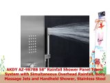 AKDY AZ9878B 58 Rainfall Shower Panel Tower System with Simultaneous Overhead Rainfall