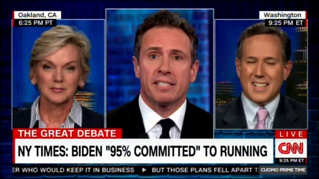 Panel on NY Times: Biden 95% committed to running. #NYTimes #ChrisCuomo #CNN #News #JoeBiden2020 #JoeBiden #Biden2020 #BidenForPresident