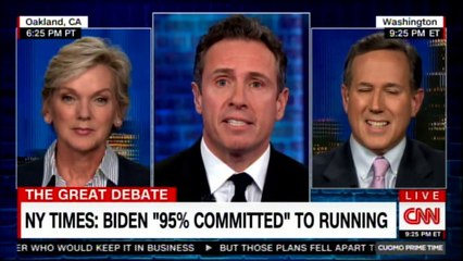 Panel on NY Times: Biden "95% committed" to running. #NYTimes #ChrisCuomo #CNN #News #JoeBiden2020 #JoeBiden #Biden2020 #BidenForPresident
