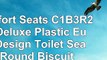 Comfort Seats C1B3R202 Deluxe Plastic Euro Design Toilet Seat Round Biscuit