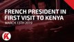 French President Emmanuel Macron arrives in Nairobi