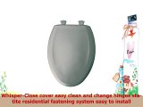 Elongated Closed Front Plastic Toilet Seat with Cover Easy Clean Light Mink