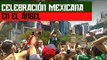 Celebran aficionados en el Ángel por triunfo de México