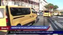 Kadıköy’de dolmuş şoförlerinden ‘işlerimiz düştü’ eylemi