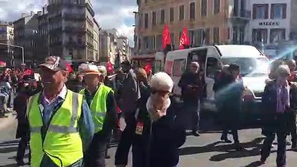 Grève nationale du 19 mars à Marseille : le cortège de manifestants termine sa course place Castellane