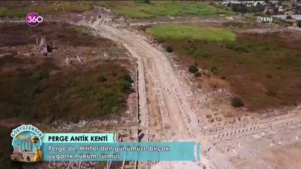 Gökyüzünden, Perge Antik Kenti geziyor
