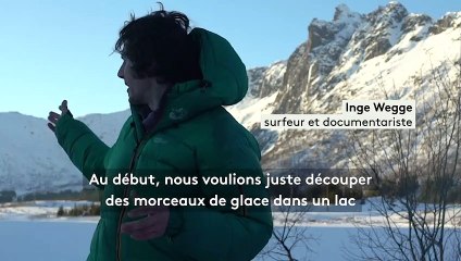 Norvège : ils surfent avec des planches taillées dans la glace